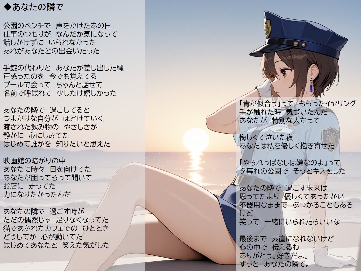 あなたの隣で 歌詞カード